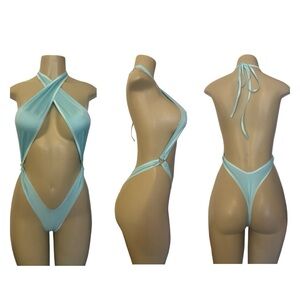 Chic mint Halter Swimsuit- exotic dancewear , stripper fit